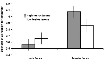 Testosteron laat man vallen voor vrouwelijke vrouw
