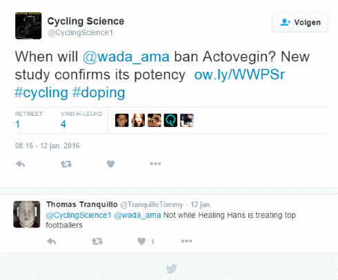 Straks staat Actovegin misschien op de dopinglijst