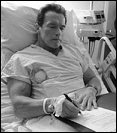 Schwarzenegger op ziekbed