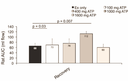 Supplementen met ATP kunnen het herstel na een krachttraining bespoedigen doordat ze, onmiddellijk na de training, de bloedtoevoer naar de spieren verhogen. Amerikaanse bewegingswetenschappers hebben het effect van ATP in zowel dierstudies als een humane studie aangetoond.