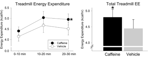 Cafeine verhoogt het calorieverbruik door lichaamsbeweging