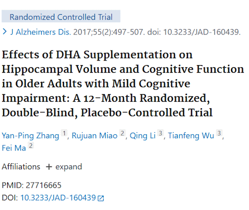 DHA-suppletie vergroot hippocampus en verhoogt intelligentie bij 65-plussers