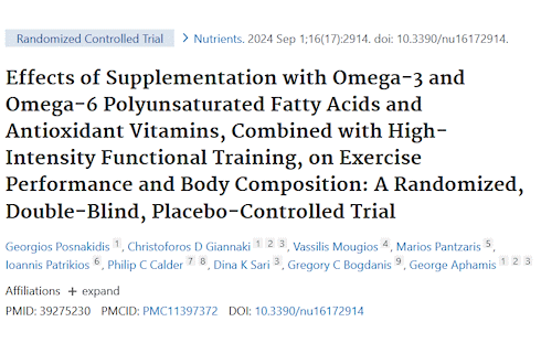 Circuittraining bouwt meer spiermassa op en breekt meer vetmassa af door megadoses omega-3 en omega-6