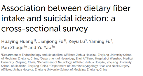 Elke gram voedingsvezel maakt kans zelfdoding een beetje kleiner