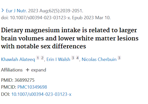 Meer magnesium, jongere hersenen