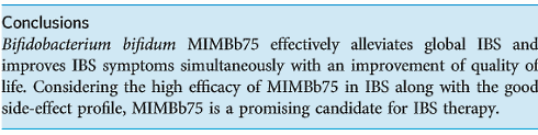 Probioticum Bifidobacterium bifidum MIMBb75 vermindert klachten bij IBS
