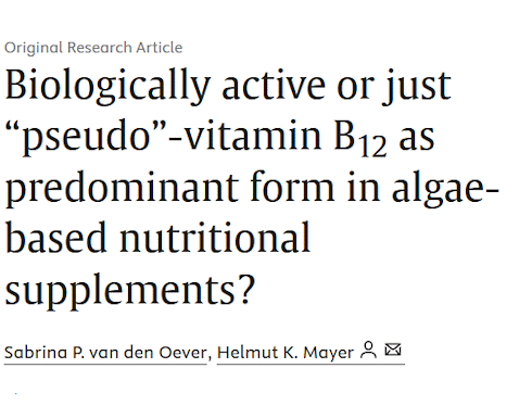 Zo weinig vitamine B12 zit in spirulina en chlorella